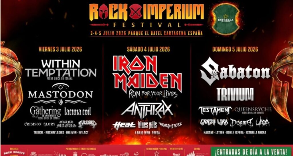 Iron Maiden, Within Temptation, and Sabaton to headline Rock Imperium Festival 2026