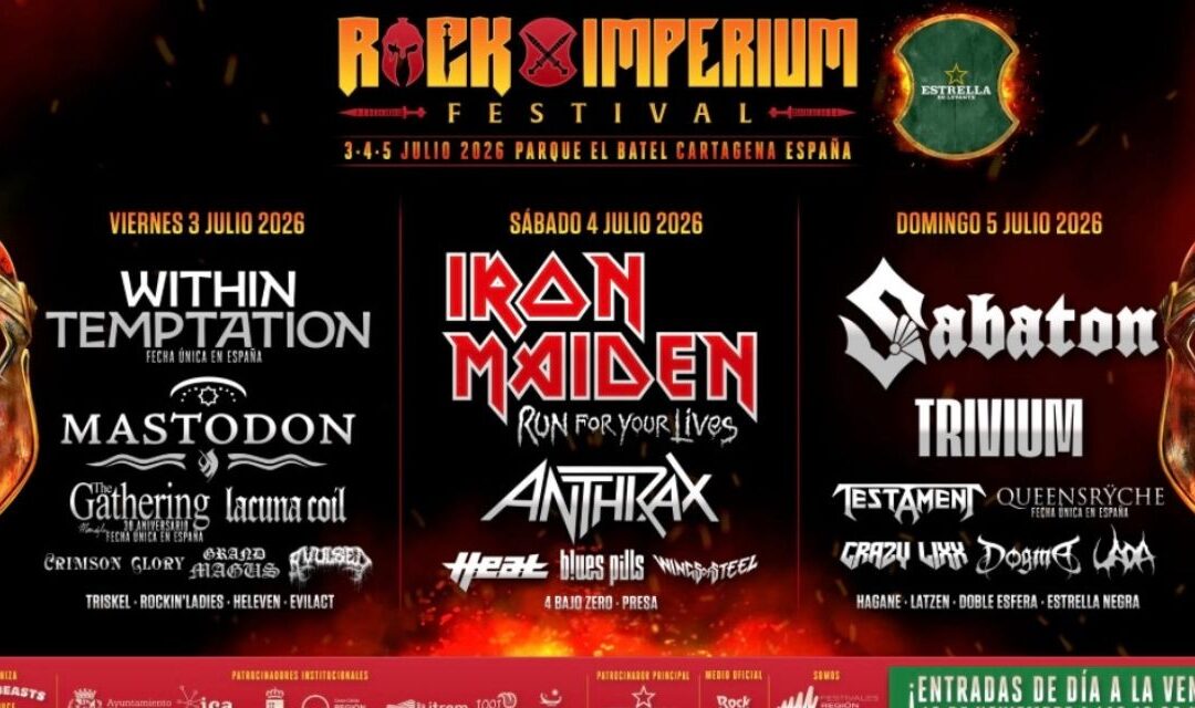 Iron Maiden, Within Temptation, and Sabaton to headline Rock Imperium Festival 2026